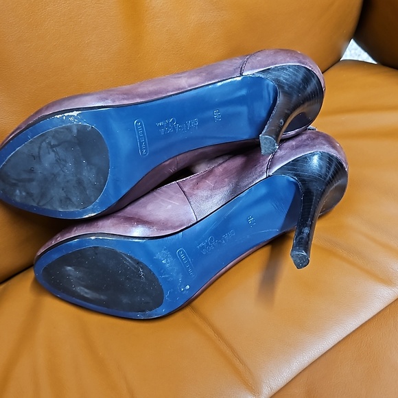 Maria Sharapova for cole haan air Alexa heels Distressed Purple Leather Size 7.5 - Picture 10 of 11